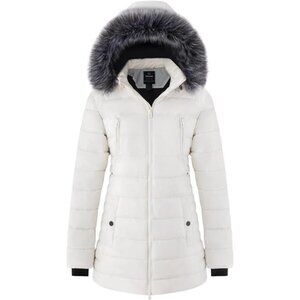 Women's Warm Winter Coat Heavy Puffer Jacket Parka with Fur Trimmed Hood